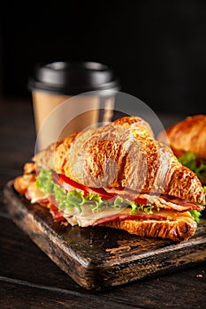 Classic BLT croissant sandwiches