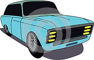 This is Classic Blue Car Art