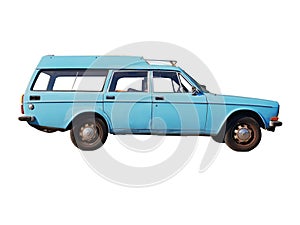 Classic blue car isolated