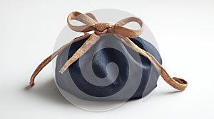 Classic Blue Drawstring Pouch on White Background