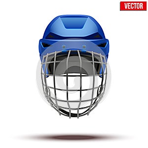 Classic blue Goalkeeper Ice Hockey Helmet isolated