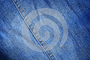 classic blue jeans texture with stitch for pattern and background