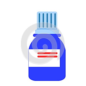 Classic blue medicine bottle isolated