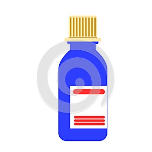 Classic blue medicine bottle isolated