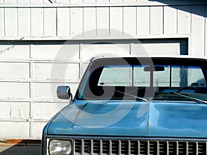 Classic Blue Parked Pickup