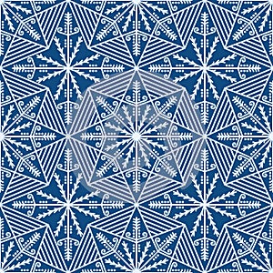 Classic blue pysanky lace pattern