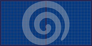 Classic blue square grid paper. Blue dotted line cage pattern set. Mathematics surface wall. Note grid template.