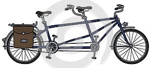 The classic blue tandem bicycle