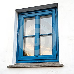 Blue window isolated on white background