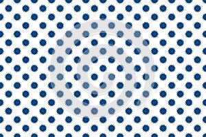 Classic blue of the year 2020 repeat flower shape dotted pattern on the white background