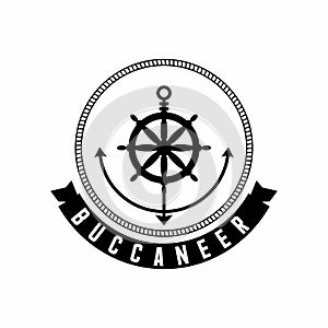 Classic boat anchor and rudder shape design