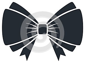 Classic Bow Silhouette Icon Simple Dark Blue Decorative Element