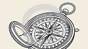 Classic brass compass. Navigation, exploration, and adventure tool. vector design Generative AI