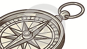 Classic Brass Compass Navigation Tool Open Vector Generative AI