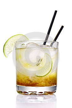 Classic Brazilian cocktail of caipirinha