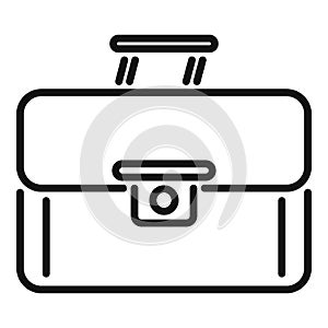 Classic briefcase icon outline . Business case