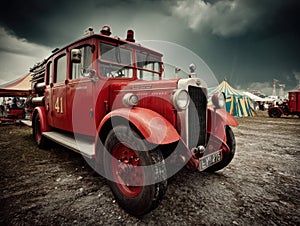 A classic British fire engine ready for action