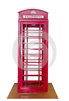 Classic British red phone booth