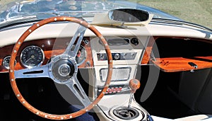 Classic british roadster interior