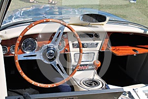 Classic british roadster interior