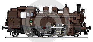 Classic brown steam locomotive