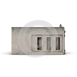 Classic Building with Columns on a white. Side view. 3D illustration