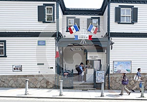 Classic building of the French House now opened for public as museum at historic foreign residential area in Kitano district, Kobe