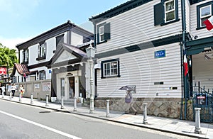 Classic building of the French House now opened for public as museum at historic foreign residential area in Kitano district, Kobe