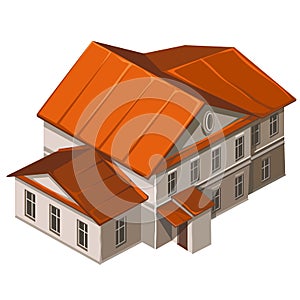 Classic building of municipal institution. Vector photo