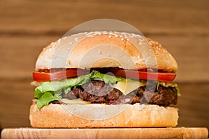 classic burger close-up