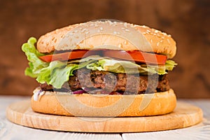 classic burger close-up