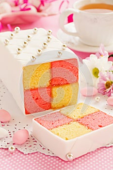 Classic cake biscuit Battenberg