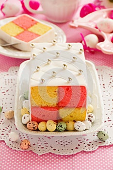 Classic cake biscuit Battenberg