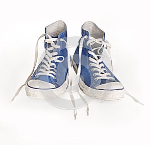 Classic canvas blue shoe and laces