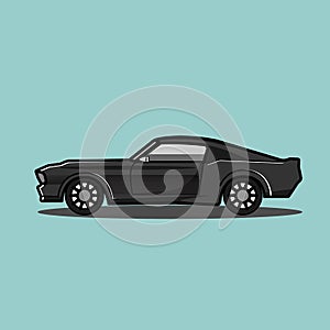 classic car cartoon Vector Icon Illustration.