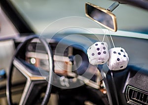 Classic Car with Furry Dice