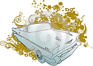 Classic car grunge illustratio