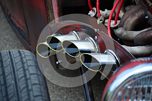 Classic Car Hot Rod Exhaust Pipes Chrome