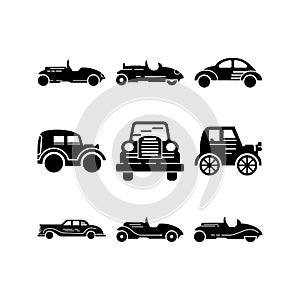 Classic car icon or logo isolated sign symbol vector illustration