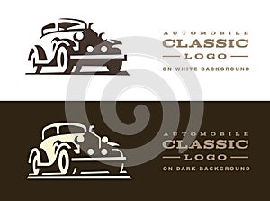 Classic car illustration, logo design