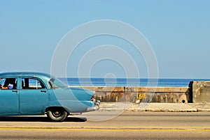 Classic Car in La Havana`s Malecon photo