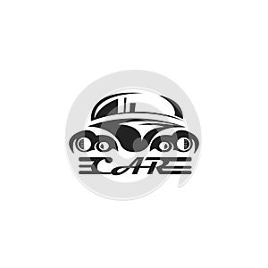 Classic car logo black illustration vector design template