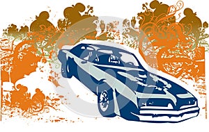 Classic car retro illustration