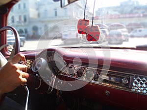 Classic car ride through Havana Cuba