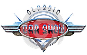 Classic Car Show Logo Chrome photo