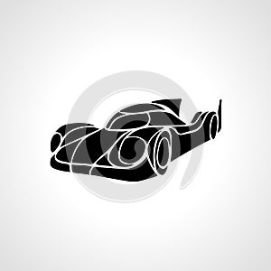 Classic car silhouette. Vector retro hot rod