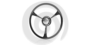 Classic car steering wheel isolated on white. 3d illustration