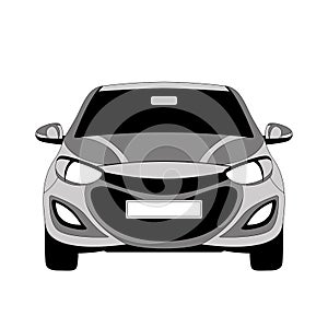 Classic car, vector illustration, flat style, front photo