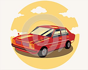 classic car in vector illustration for t shirt with vintage theme templates 2