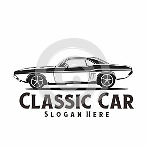 Classic Car vector logo illustration